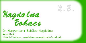 magdolna bohacs business card