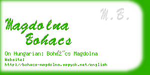 magdolna bohacs business card